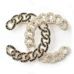 CHANEL Black Coco Mark Brooch